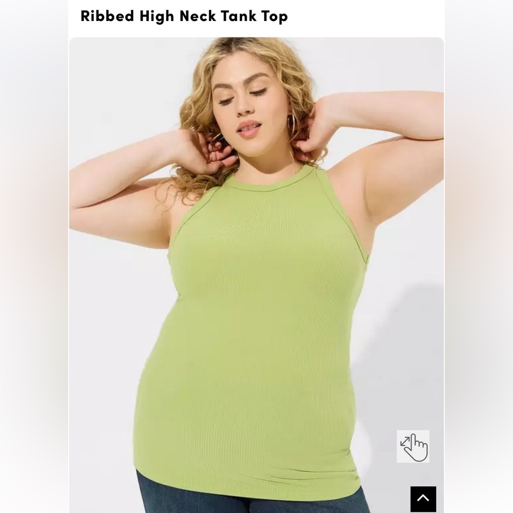 EUC Torrid Size 3 Lime Ribbed High Neck Tank Top